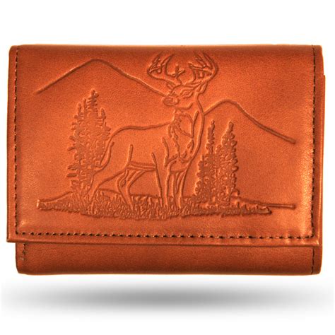 leather wallet with deer design